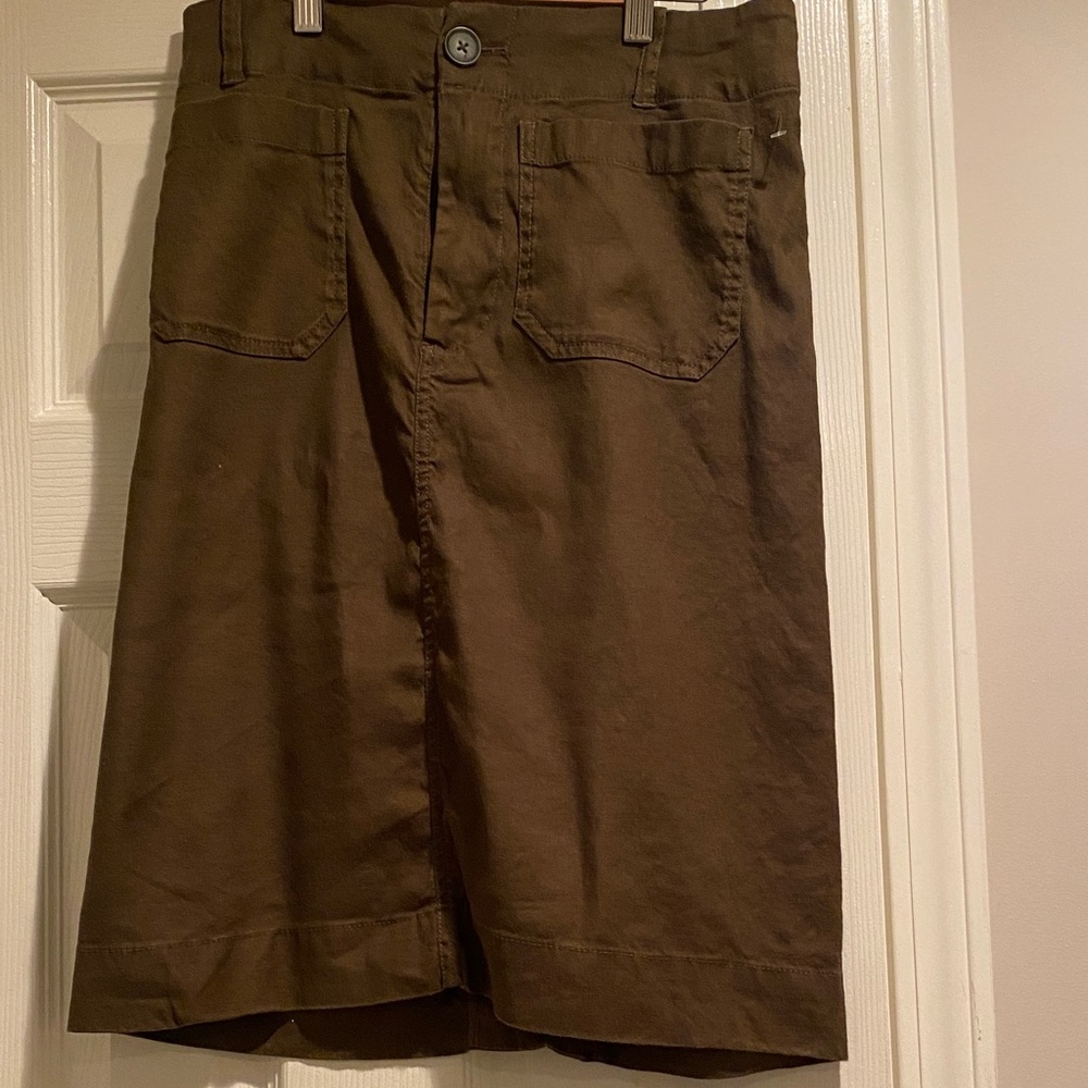 Maeve by Anthropologie brown pencil skirt size small 52% linen